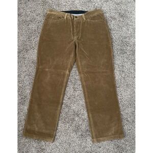 J Mclaughlin Corduroy Pants Men's 36 Camel Flat Front Straight Leg‎ Preppy